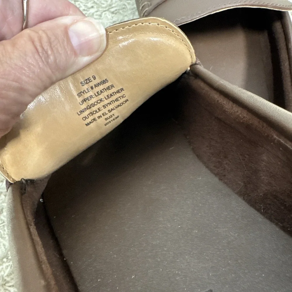J. Crew Brown Leather Slip On Driving Loafers Shoes Mens 9 Comfort Casual Preppy